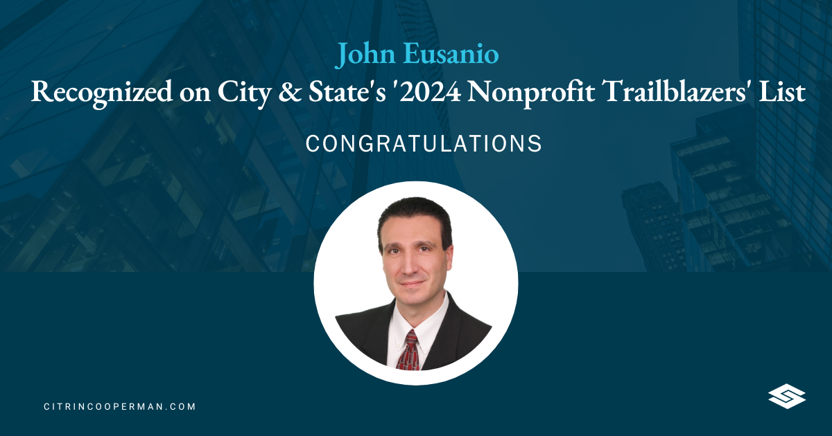 John Eusanio Recognized on City & State's '2024 Nonprofit Trailblazers' List